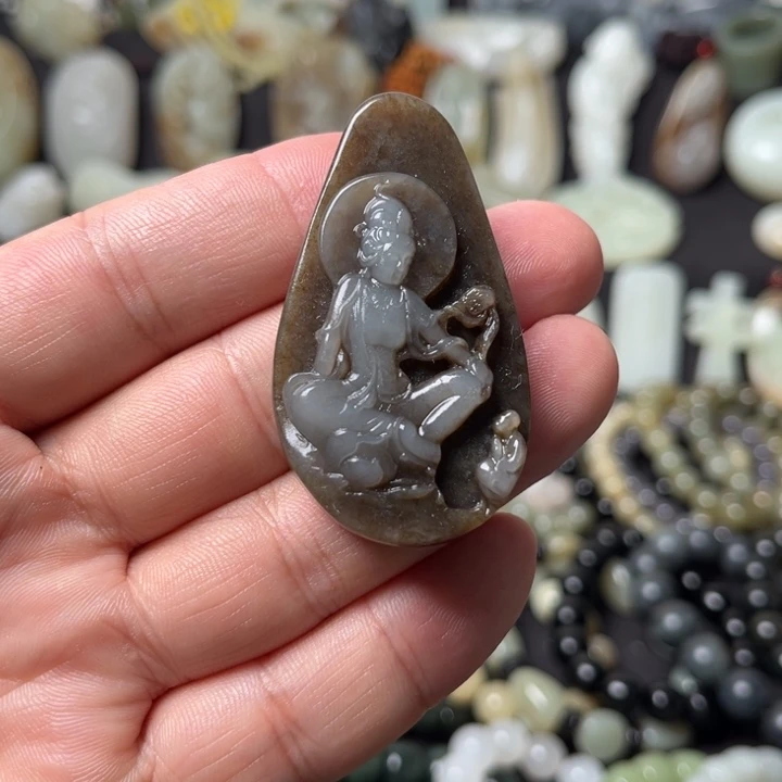 和田玉（青白玉）未镶嵌吊坠(不含链)