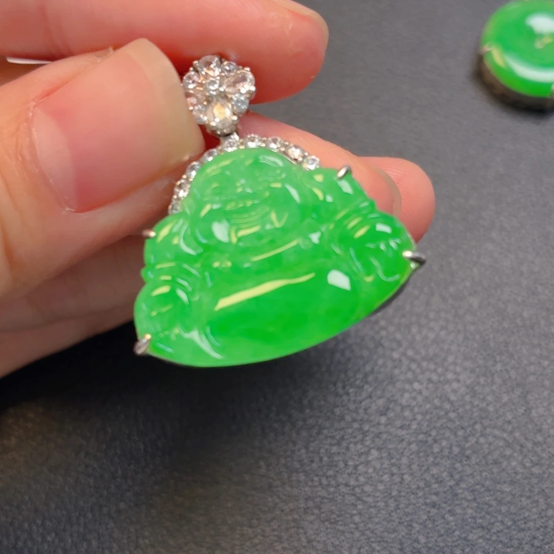 翡翠银S925镶嵌吊坠(不含链)
