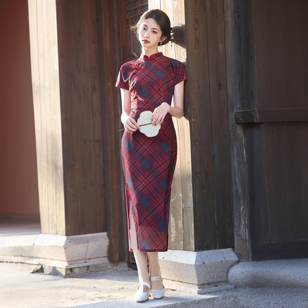 《今夕》2025春夏新款修身显瘦旗袍裙长款新中式改良国风日常女装