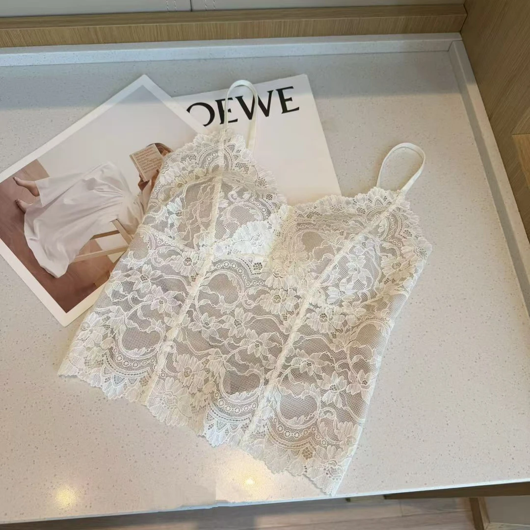 【豆子推荐】8608 夏季纯欲风背心通勤蕾丝美背打底无钢圈