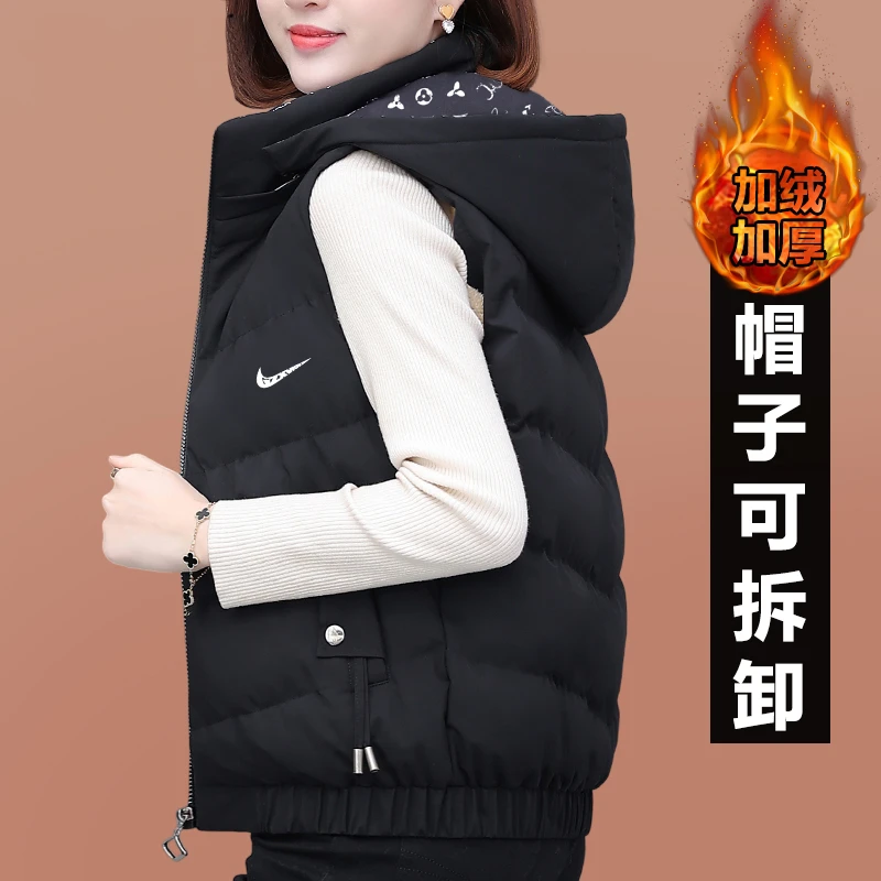 NK坎肩棉马甲女士秋冬外穿2025新款时尚休闲加绒加厚保暖马夹外套