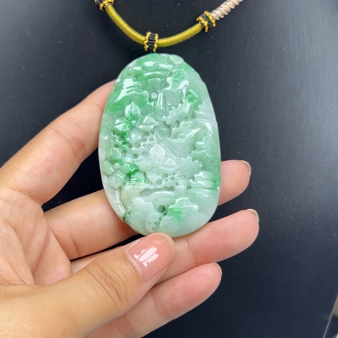 翡翠未镶嵌颈饰天然