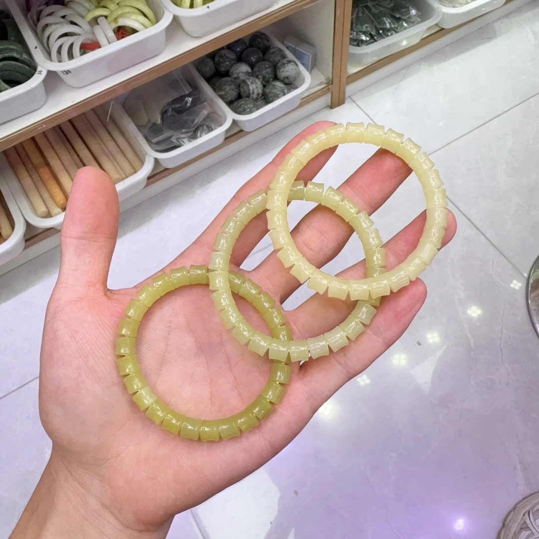 天然和田玉手串竹节款多样性拍一发一颜色随机n