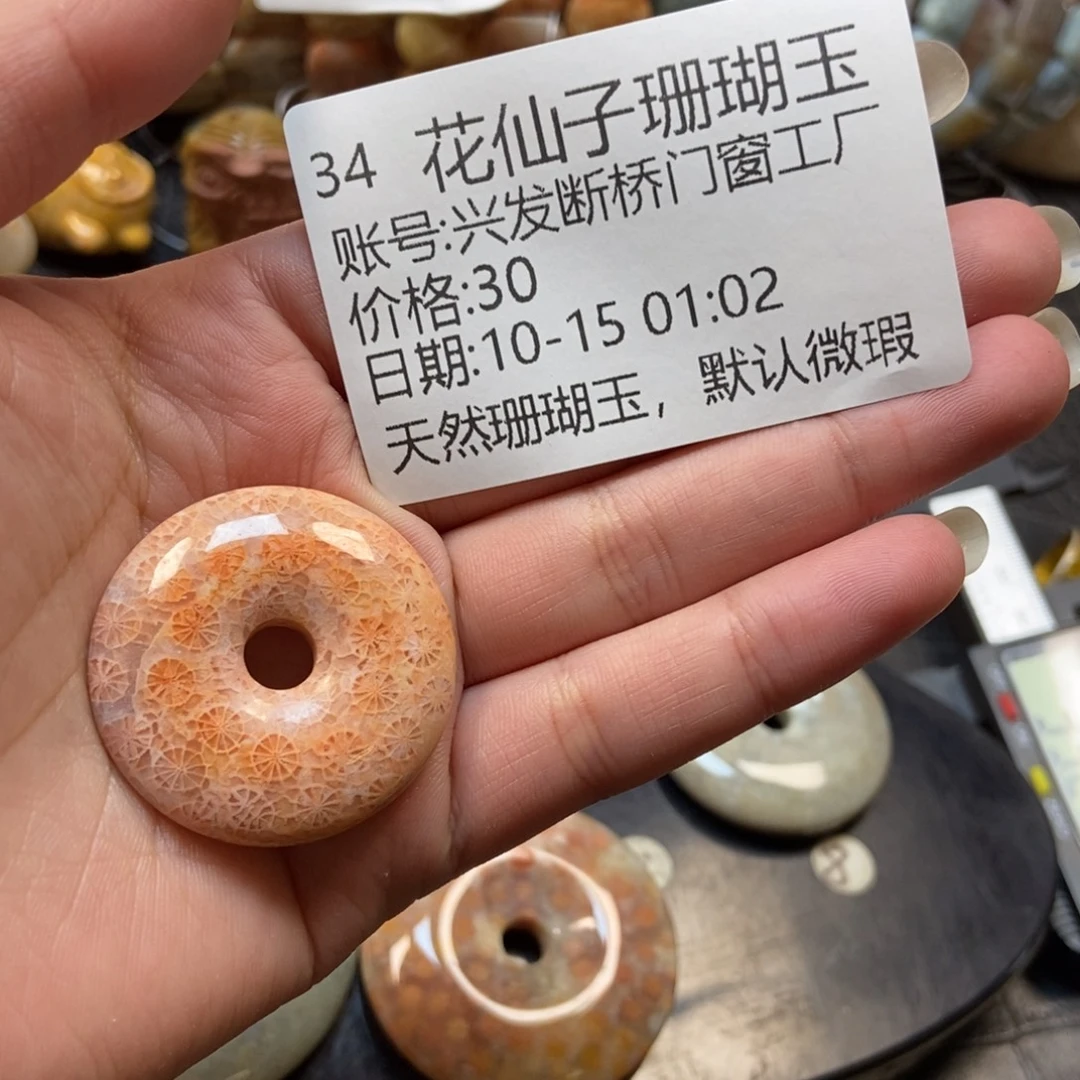 兴***厂硅化珊瑚(珊瑚玉)未镶嵌珠宝半成品34