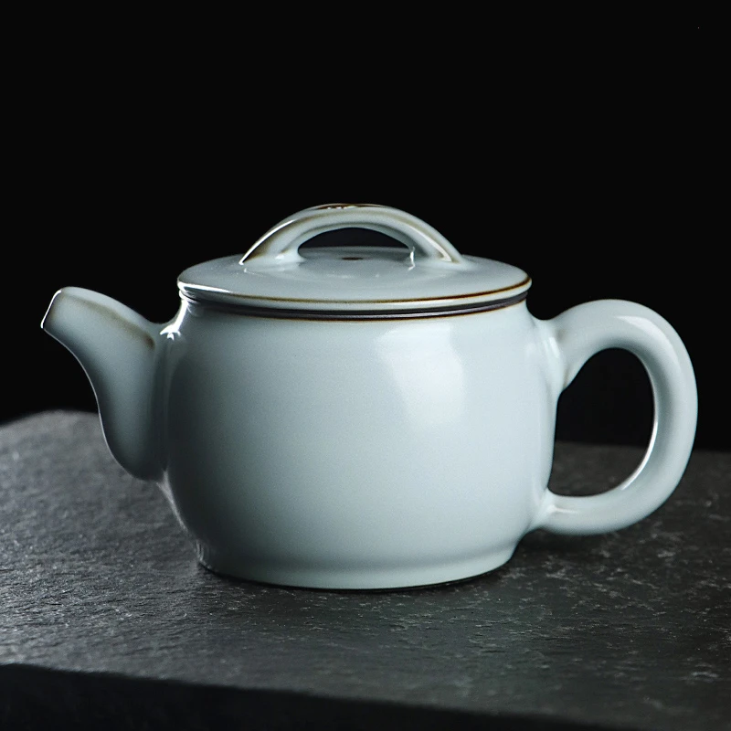 凝香阁 茶养开片铁胎天青汝窑汉瓦壶 冰裂釉陶瓷功夫茶具泡茶单壶