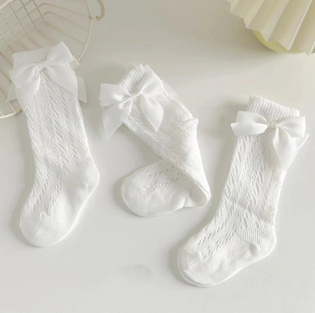 婴儿袜子夏季薄款网眼女宝宝长筒袜0-3男女童袜子春夏百搭公主袜
