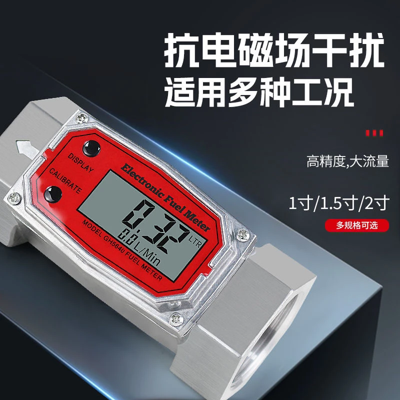 抗干扰长方形红色计量表仪器1寸口径（管子内径25毫米才能用）