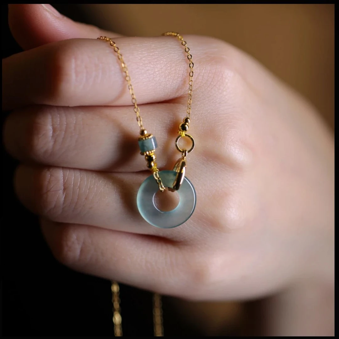 镀18k色竹节甜甜圈平安扣万能链双开设计精致多功能链时尚气质