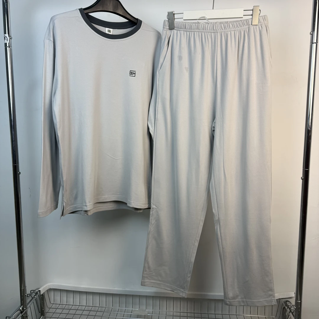 23A31275秋冬季男士家居长袖长裤保暖睡衣舒适家居服套装