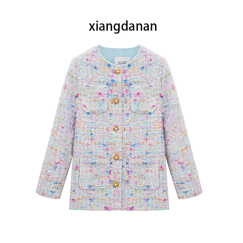 【现货】xiangdanan 新款长袖圆领宽松型外套小香风针织冬季/8325