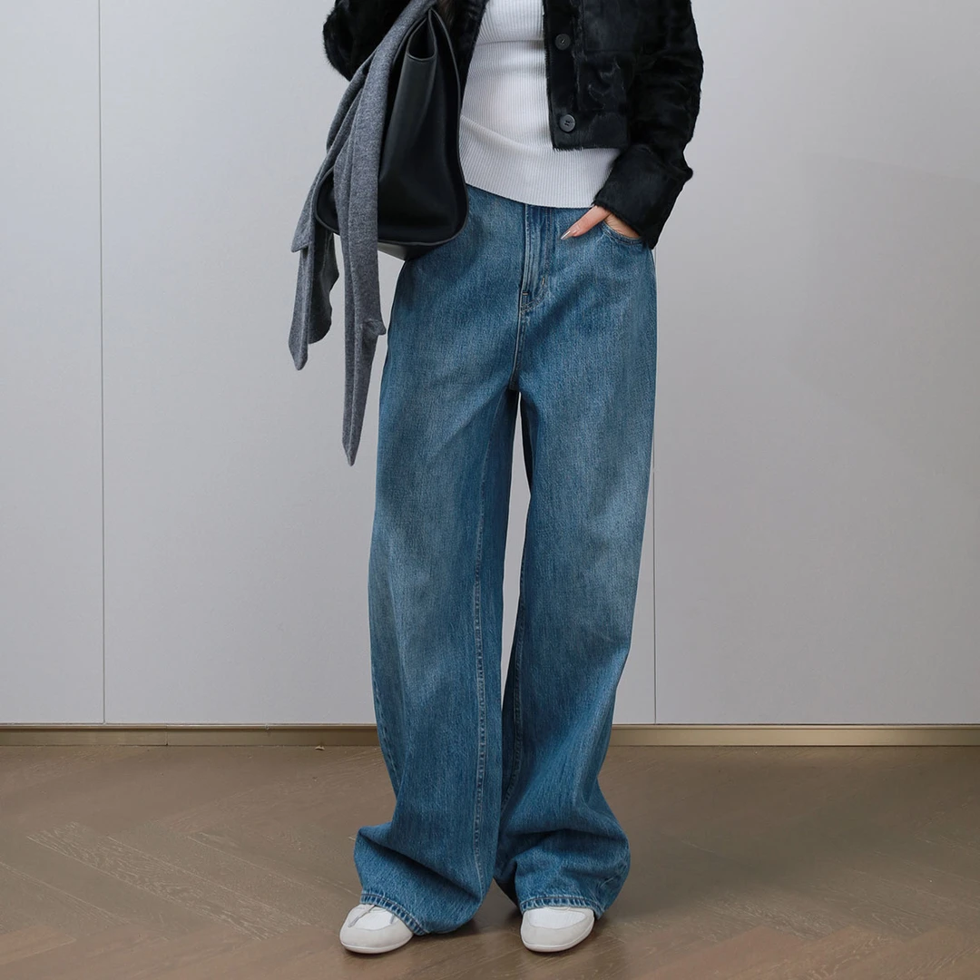 LA MAISON ONE  "感恩裤" 100棉新款休闲气质牛仔裤LC253N003