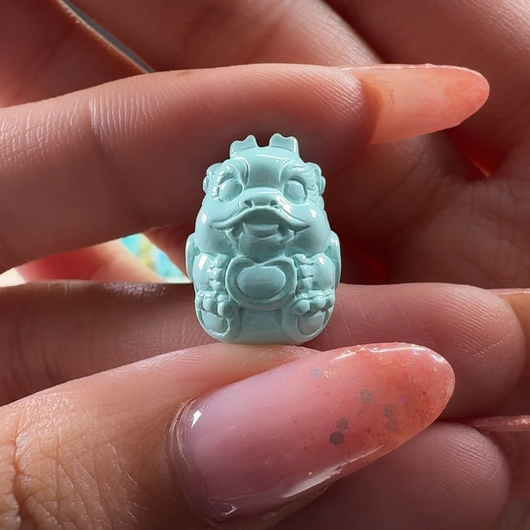 绿松石未镶嵌吊坠(不含链)小龙