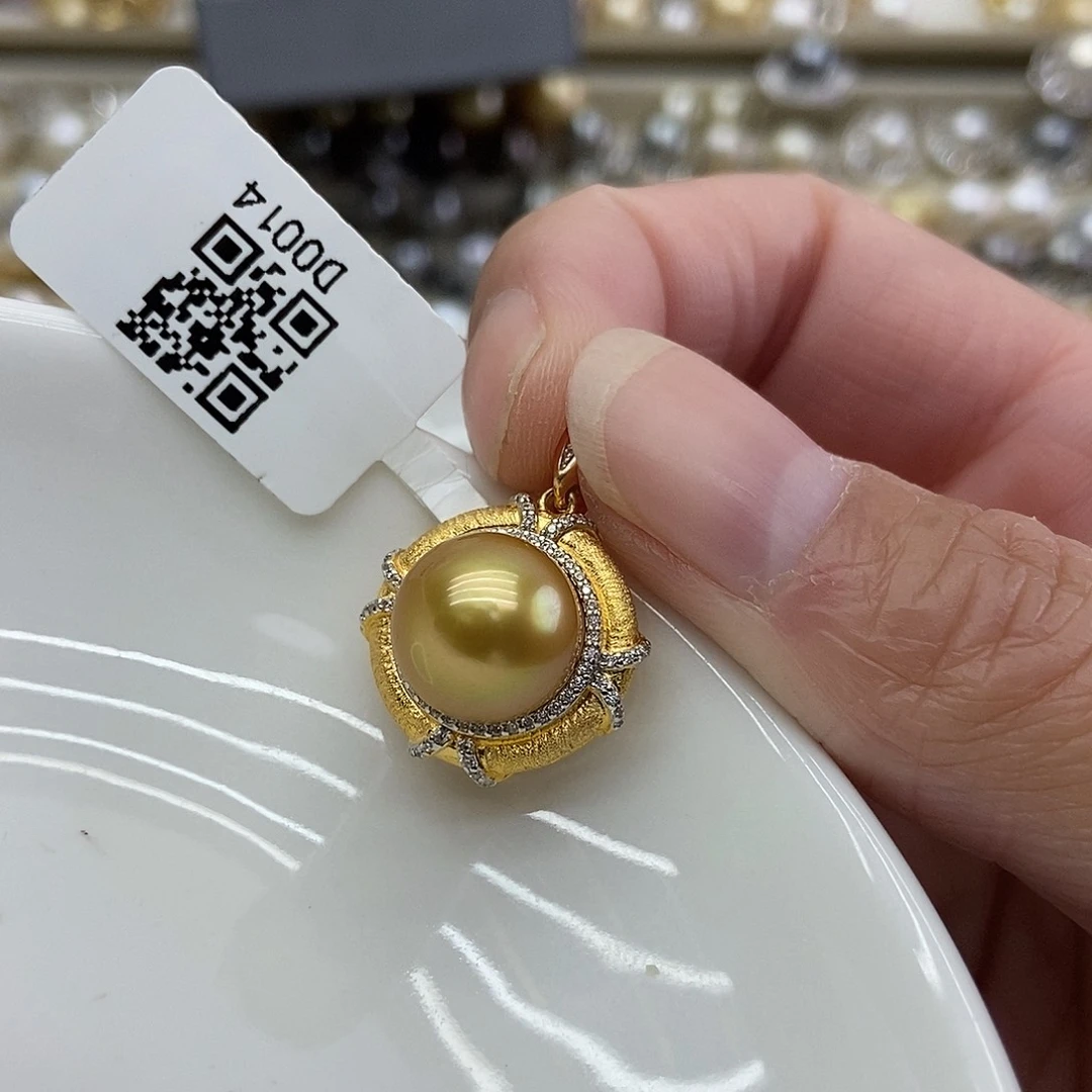 吊坠(不含链)海水珍珠银S925镶嵌@@D0014