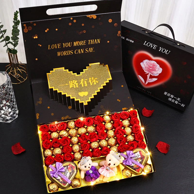 巧克力礼盒高档手提箱送老婆男女生朋友情人节生日礼物高级感