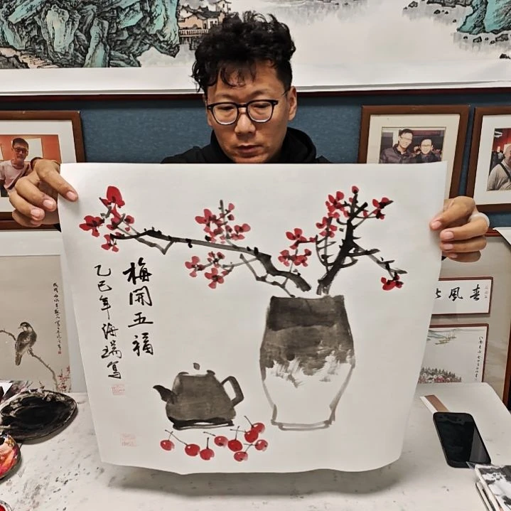 国画贾海瑞老师现场定制