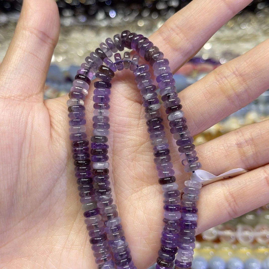 玛瑙/玉髓散珠天然紫水晶卡6.2长条38厘米