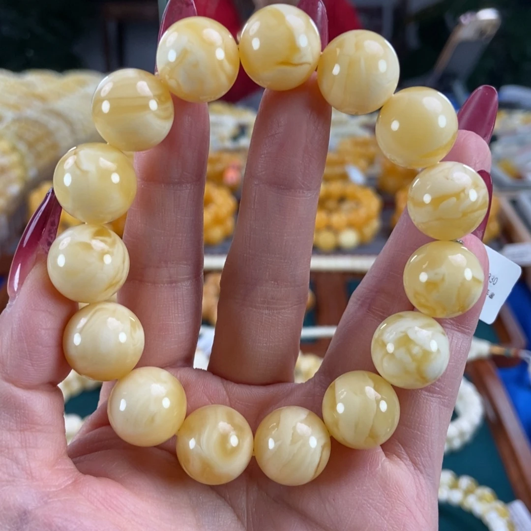 琥珀未镶嵌珠宝奇石15圆珠29.39