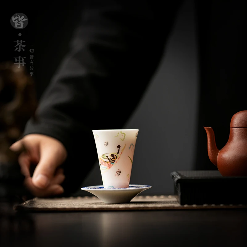 敦煌千佛茶杯闻香杯套装家用功夫陶瓷品茗杯高档主人杯闻香杯单杯