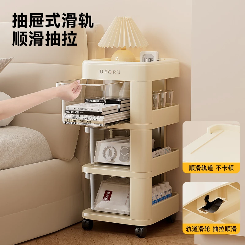 橱明星移动小推车置物架家用卧室抽屉式带轮儿童零食多层收纳架