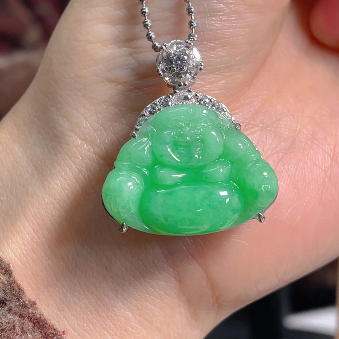 翡翠银S925镶嵌吊坠(不含链)