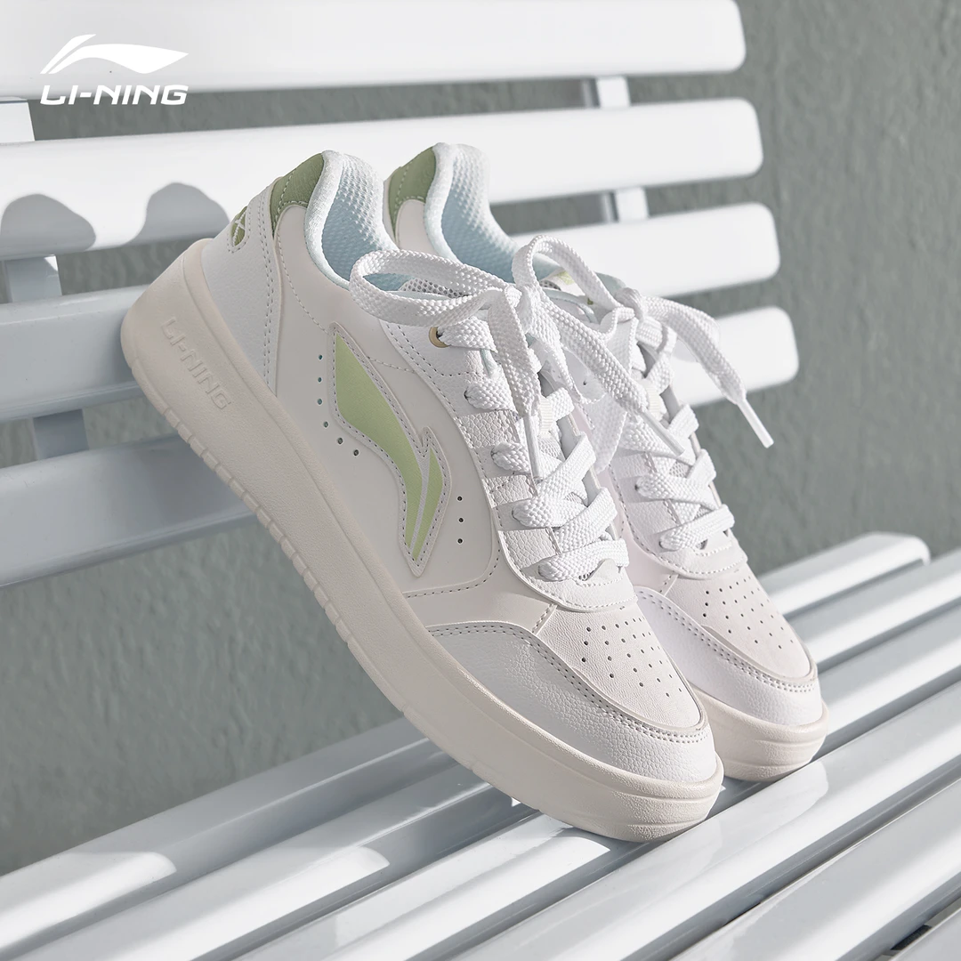 李宁元宝pure女鞋官方正品板鞋2025新款白绿时尚百搭休闲运动鞋