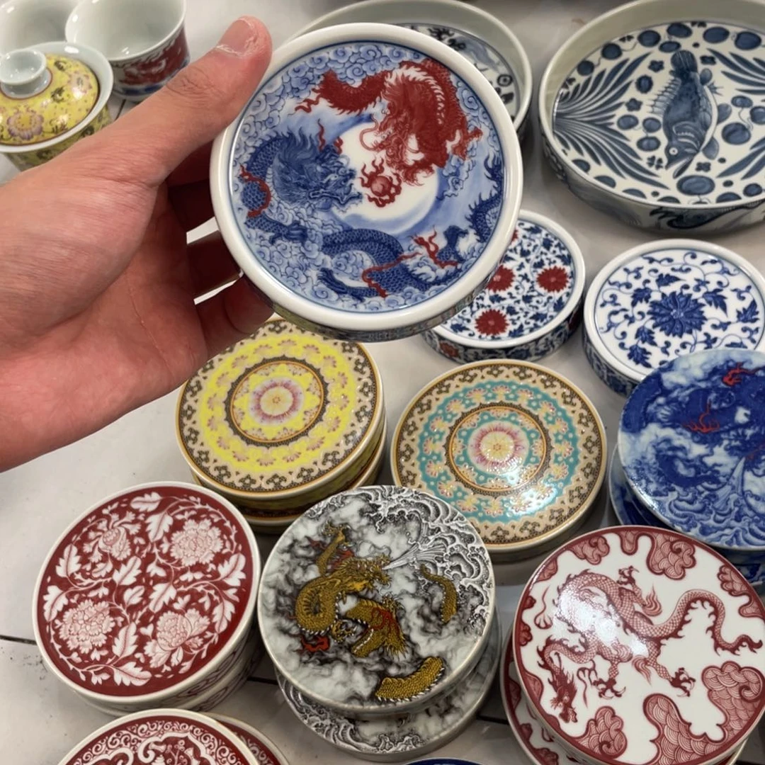 瓷片景德镇双龙盖置jjjjj