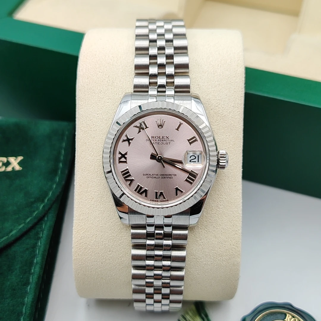 99新 Rolex/劳力士 日志系列178274/31mm/粉盘罗马/自动机芯/女表