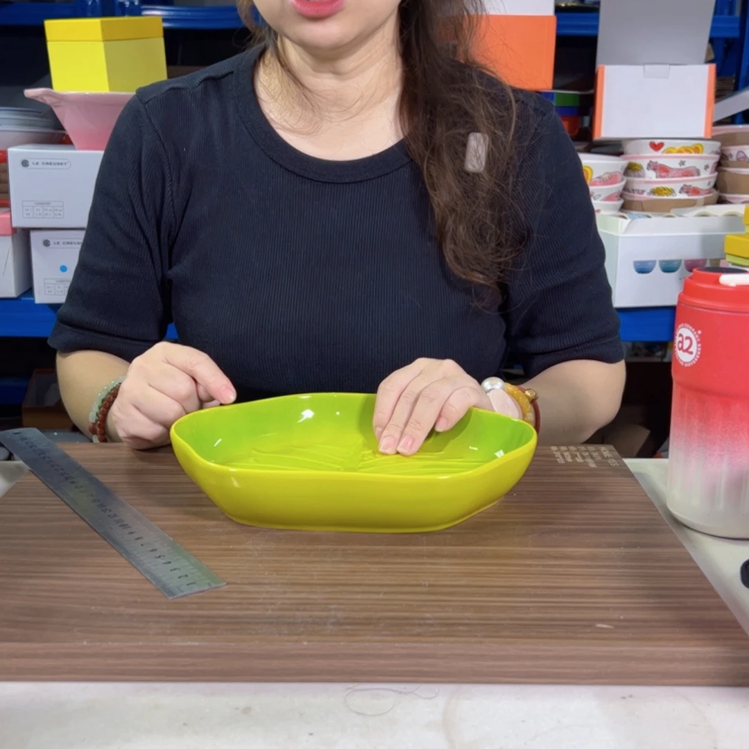 陶瓷绿色包菜盘子