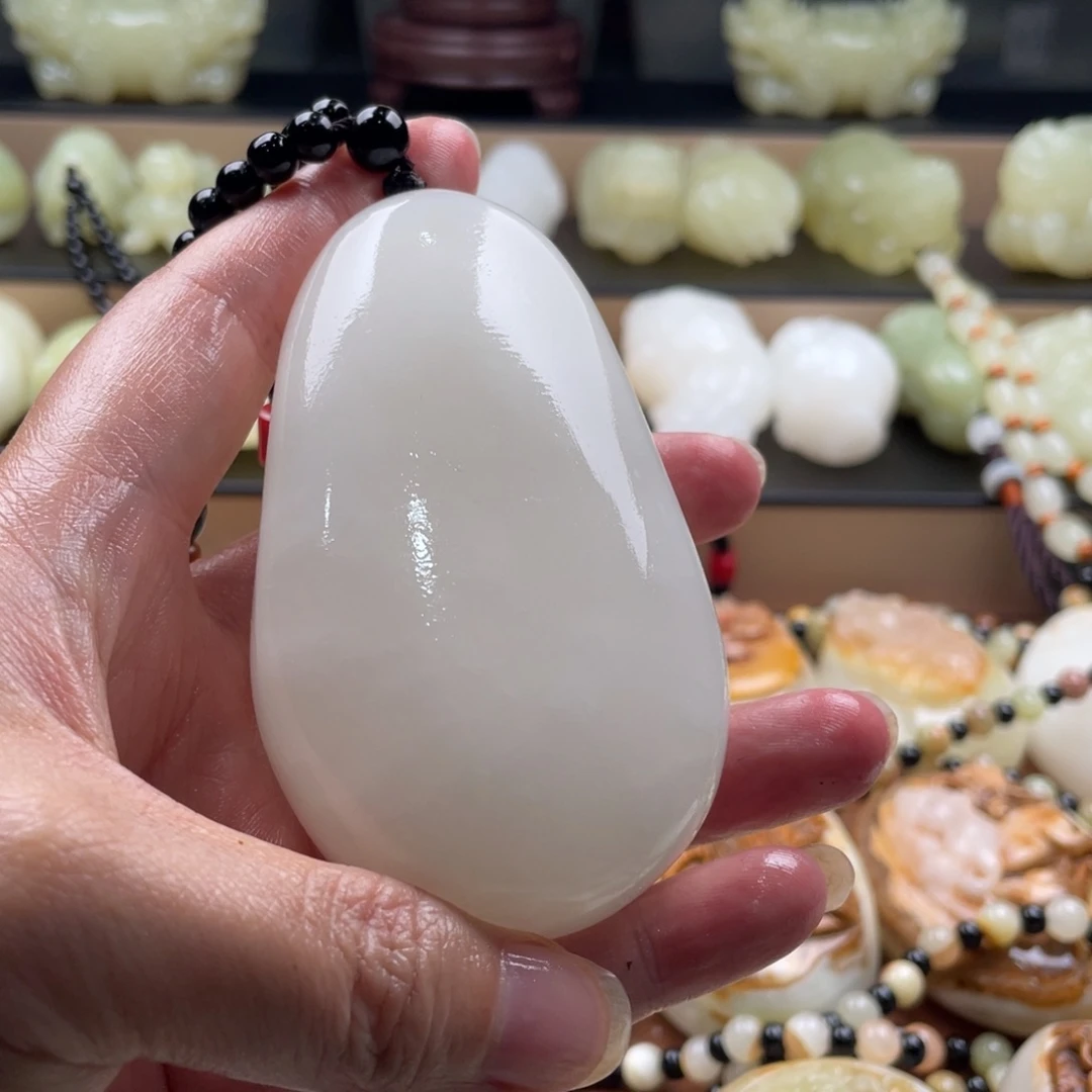 一***苗石材天然古青石手把件