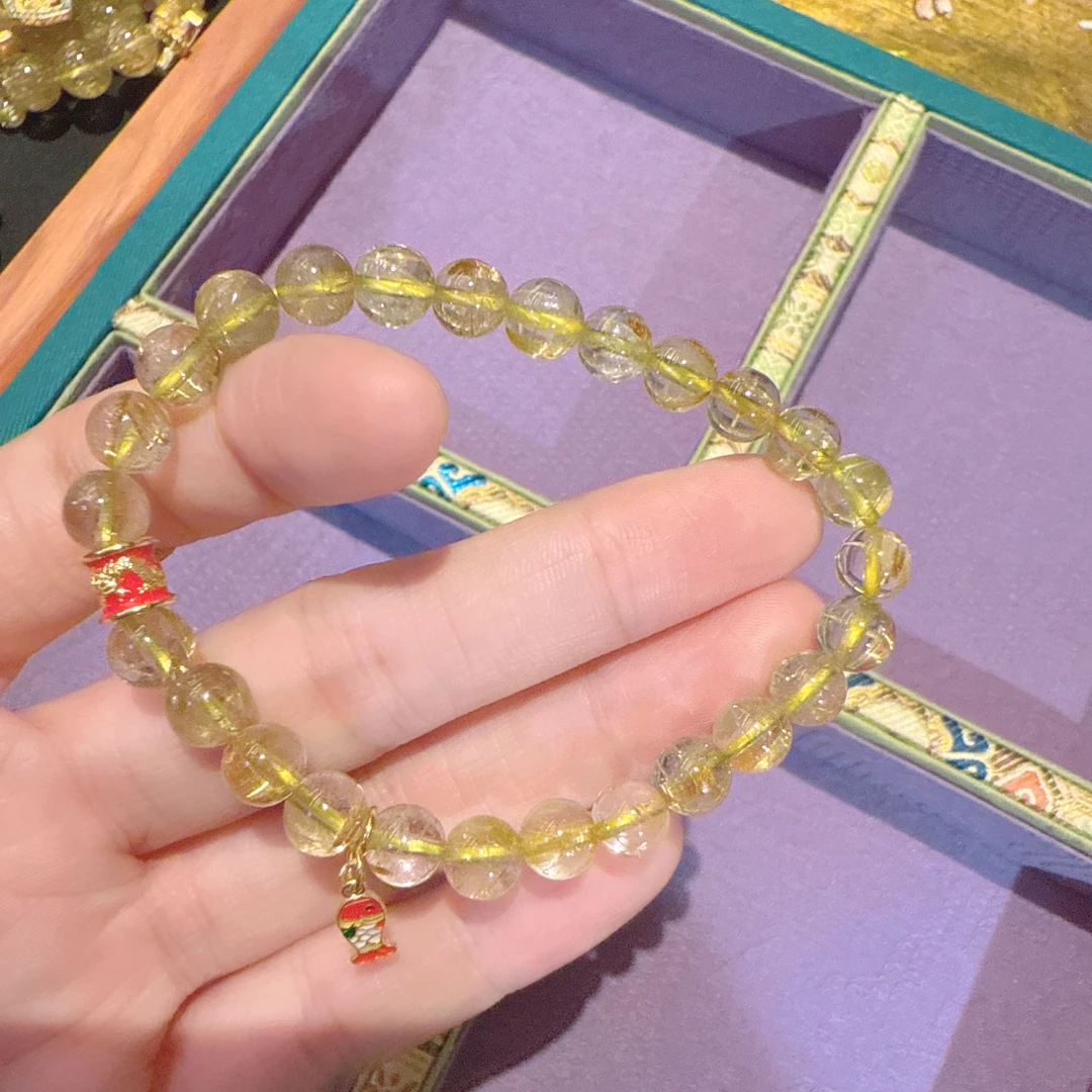 A8未镶嵌金发晶手串5215