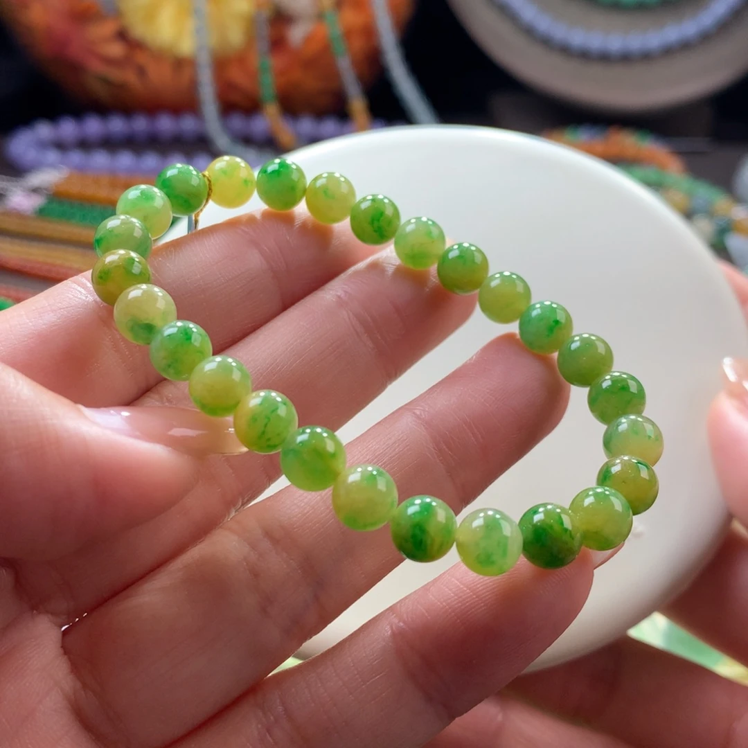 未镶嵌手链翡翠特色黄加绿卡6.6