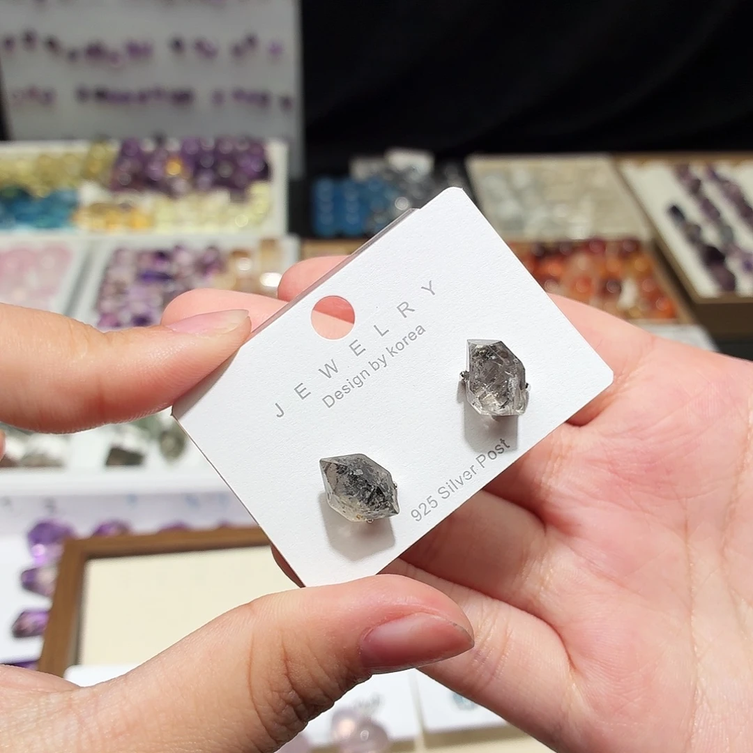 水晶吊坠(不含链)未镶嵌闪灵 耳钉 成品