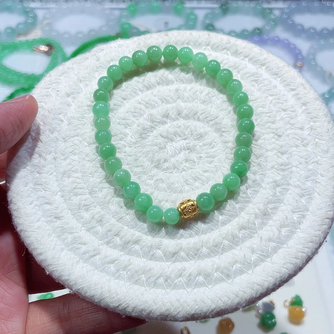 翡翠未镶嵌手链天然缅甸翡翠A货卡6