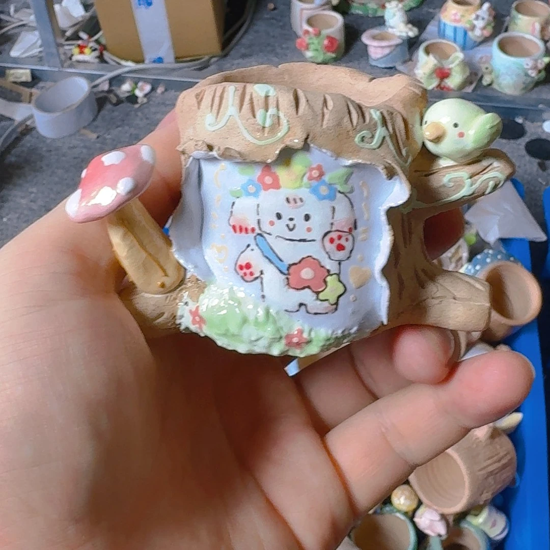 老梧家的手工陶瓷多肉花盆