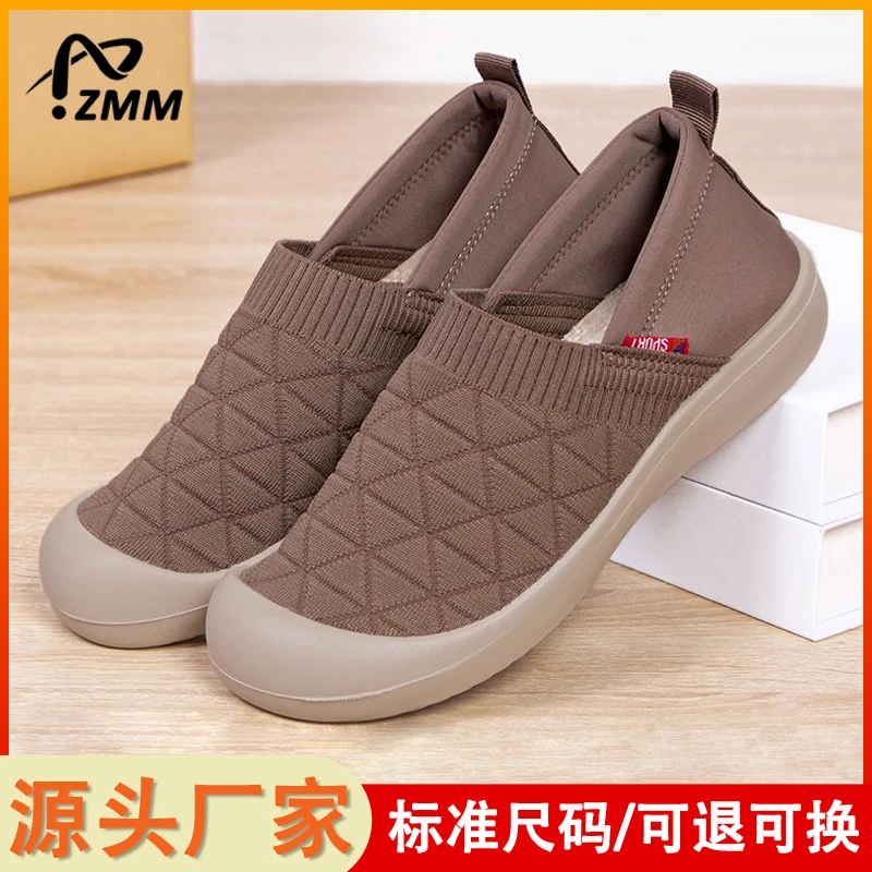 布鞋女2025春秋季新款轻奢一脚蹬妈妈鞋防滑舒适女鞋百搭休闲鞋