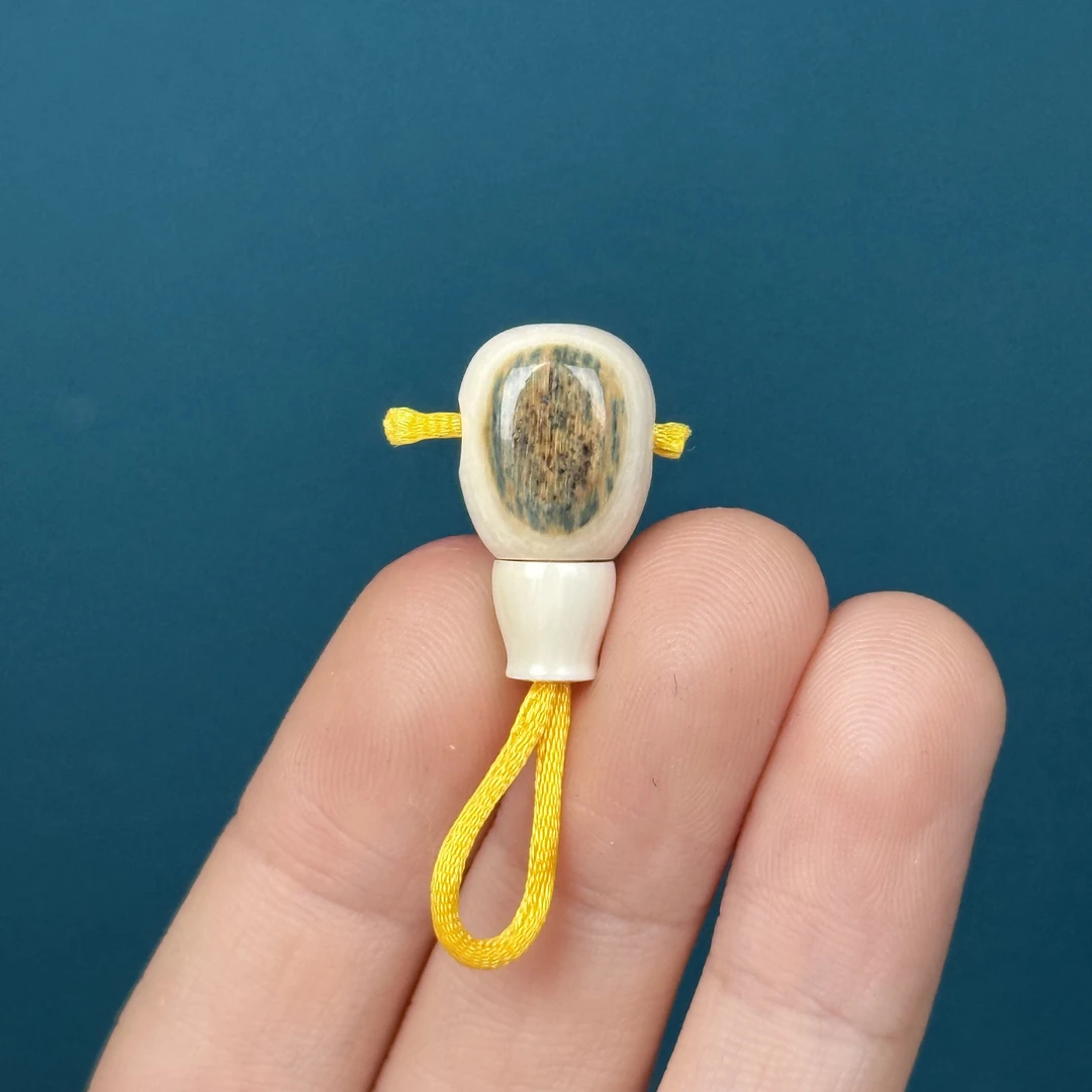 D77-22天然猛犸牙 黄金瞳三通10.9×19.9mm支持复检假一罚十