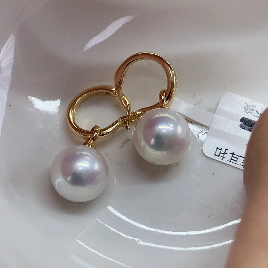 淡水珍珠耳饰银S925镶嵌@@DS-EK002