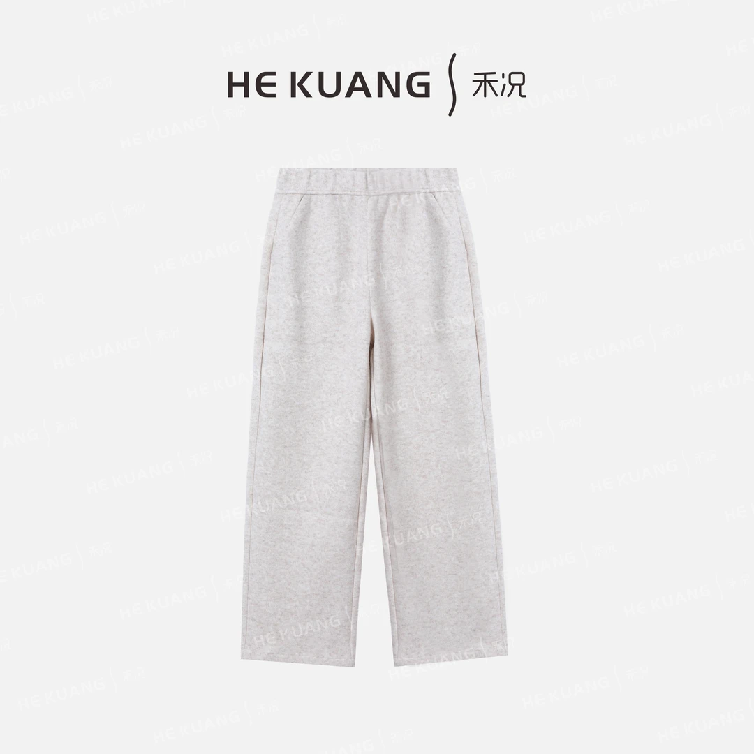 禾况HEKUANG琥珀流光【燕麦云绒】时尚休闲宽松卫裤 K655 0950