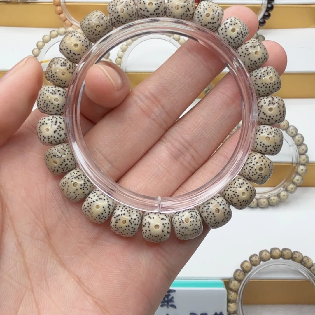 星月菩提手串薇氧化石玉料骨瓷白小细星单圈