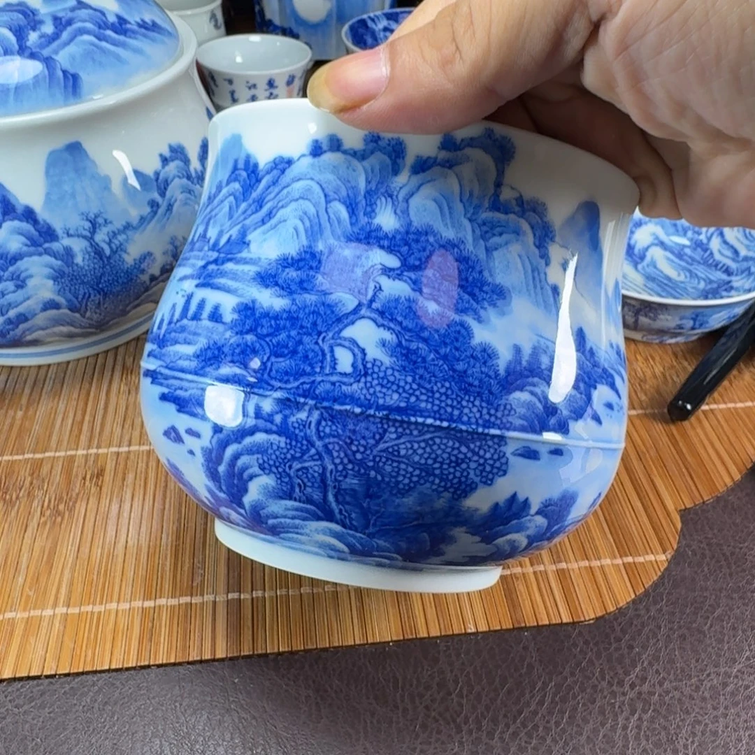玺***瓷瓷片当代景德镇陶瓷手绘茶具