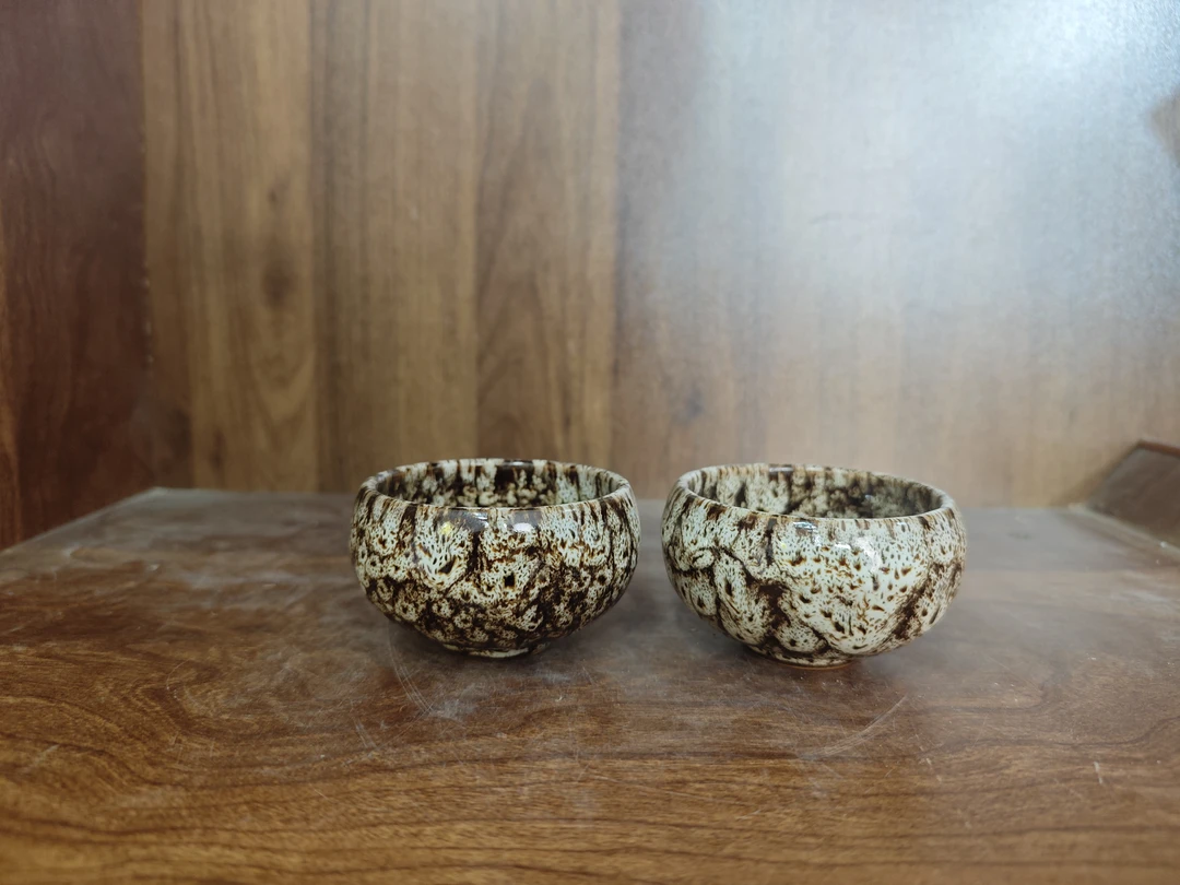 B214景德镇制仿古陶瓷主人杯一对