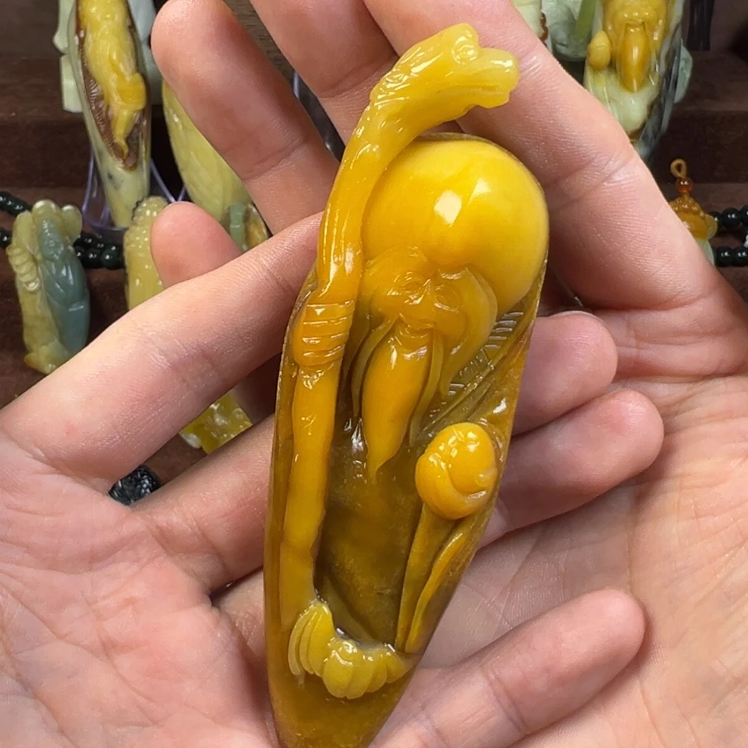 岫玉未镶嵌岫玉天然俏色手把件