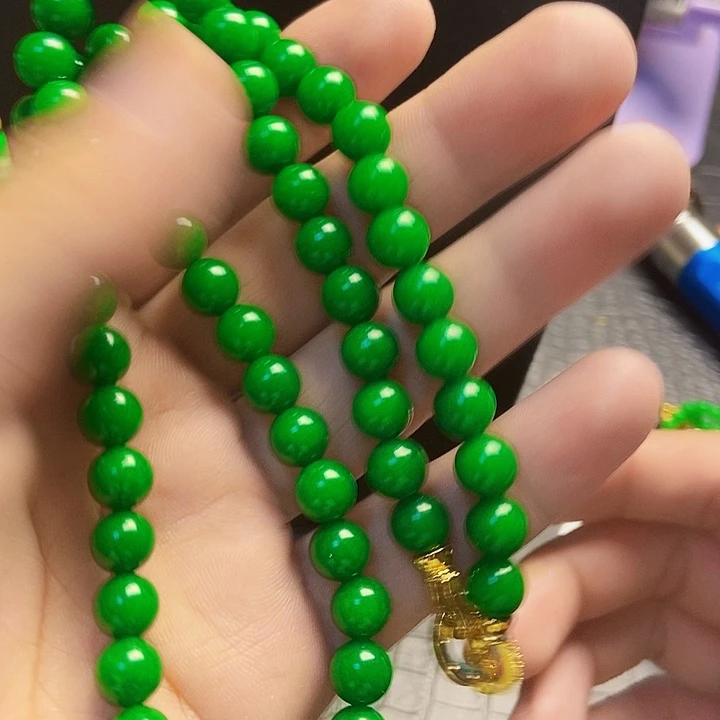 翡翠14K金镶嵌颈饰