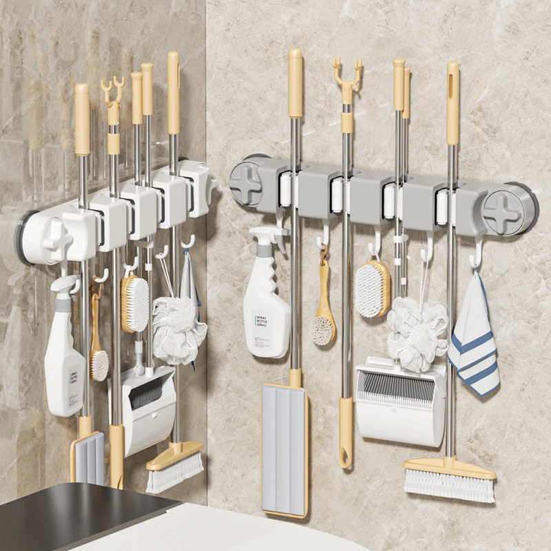 吸盘拖把挂钩壁挂式扫把家用卫生间浴室强力固定挂钩免打孔拖把架