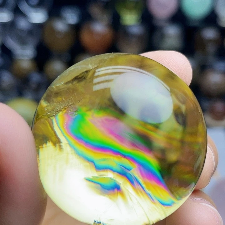 水晶珠宝半成品未镶嵌天然黄水晶38mm