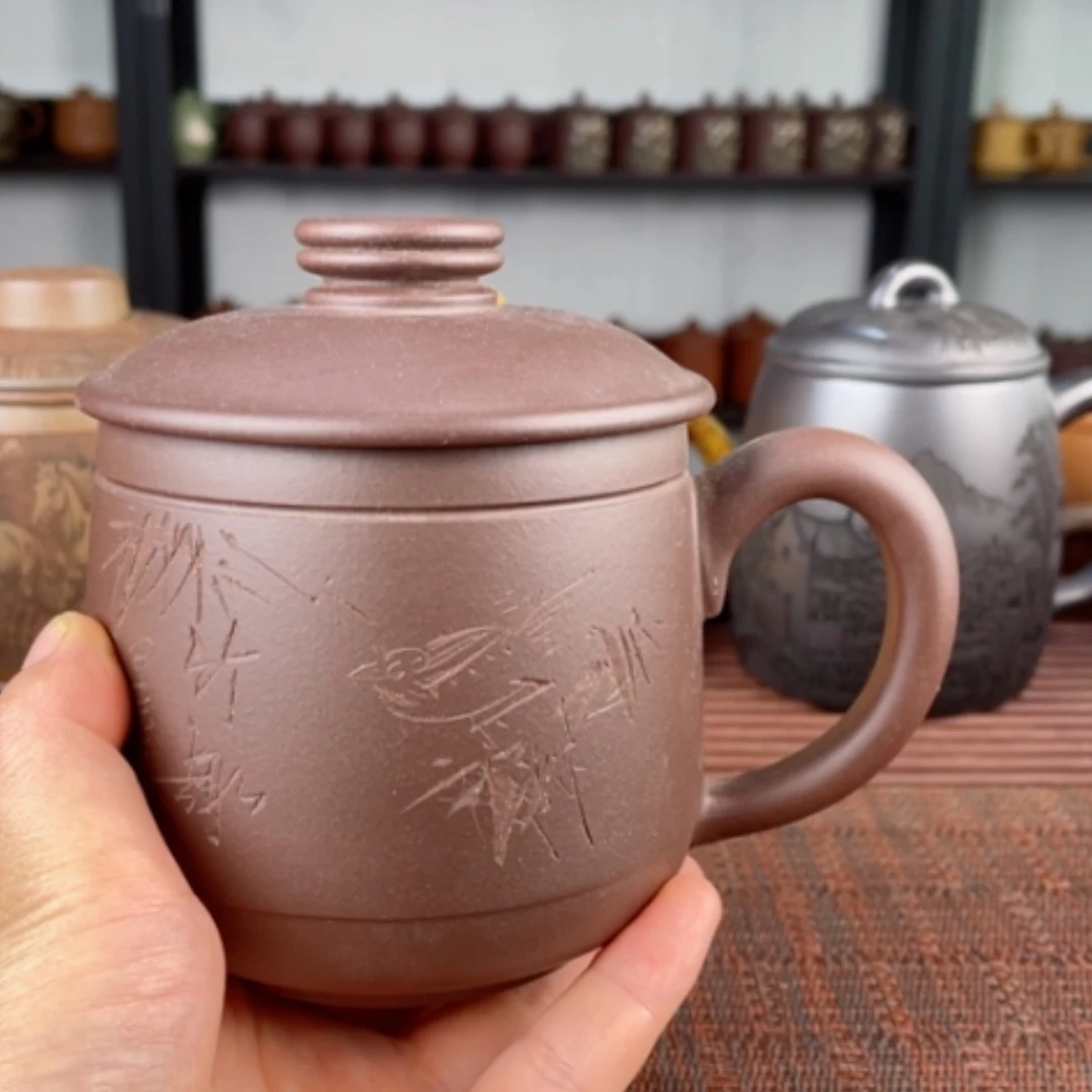 【闪购商品】茶杯紫砂宜兴原矿紫砂盖杯微瑕
