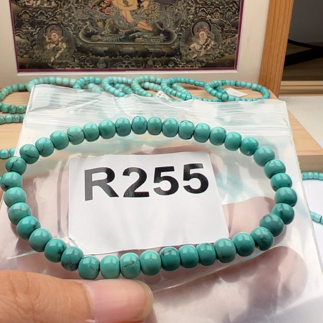 绿松石未镶嵌珠宝奇石卡5.7水草纹老型单圈