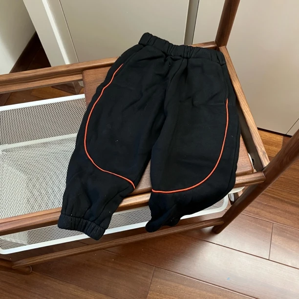 【编号Q633】842009472-01-儿童休闲束脚卫裤 黑色-BBBR