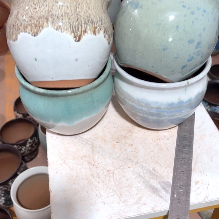 紫砂花盆口径15高度13四个正品