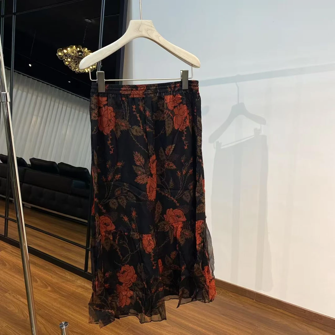 MNFK 全进口桑蚕丝 定制纱线  半裙 Q0571